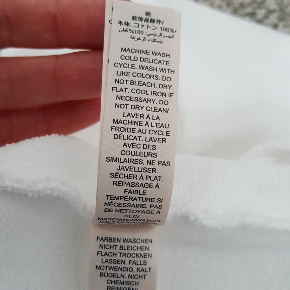 Tory Burch HEAVY FRENCH TERRY LOGO CREWNECK Sweater Sweatshirt White XS - Picture 14 of 16